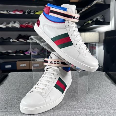 gucci a ace high top strap|gucci ace sneakers women.